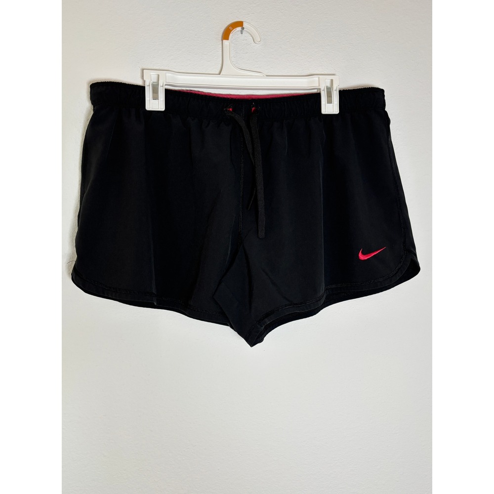 Nike Dri-FIT Running Shorts Womens XL Black Red Liner Training Gym Athletic